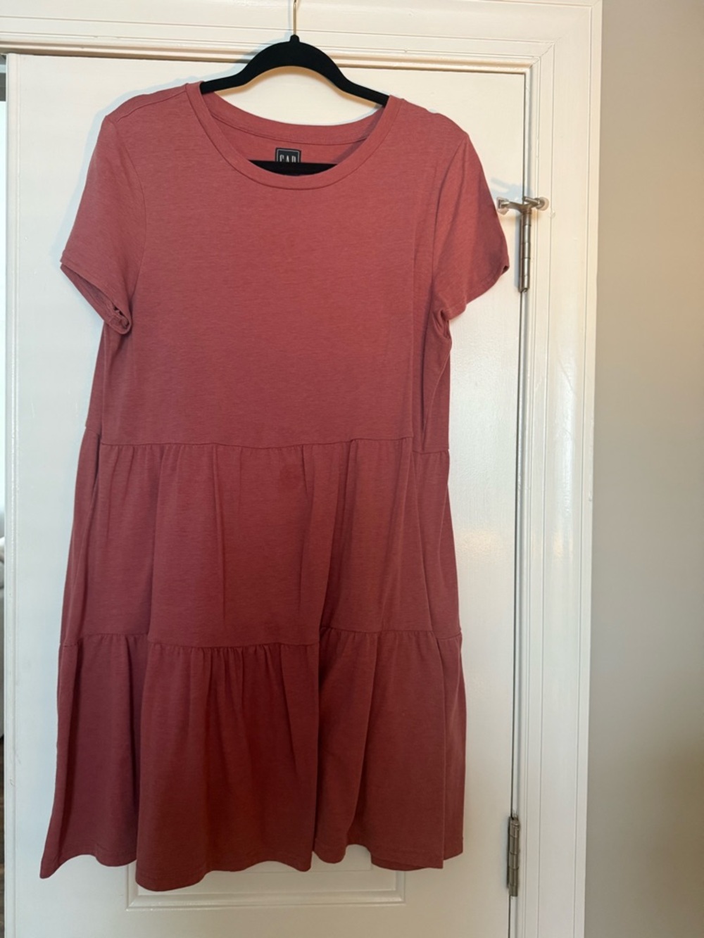 GAP Tiered Short Sleeve Dress - Dusty Rose Pink